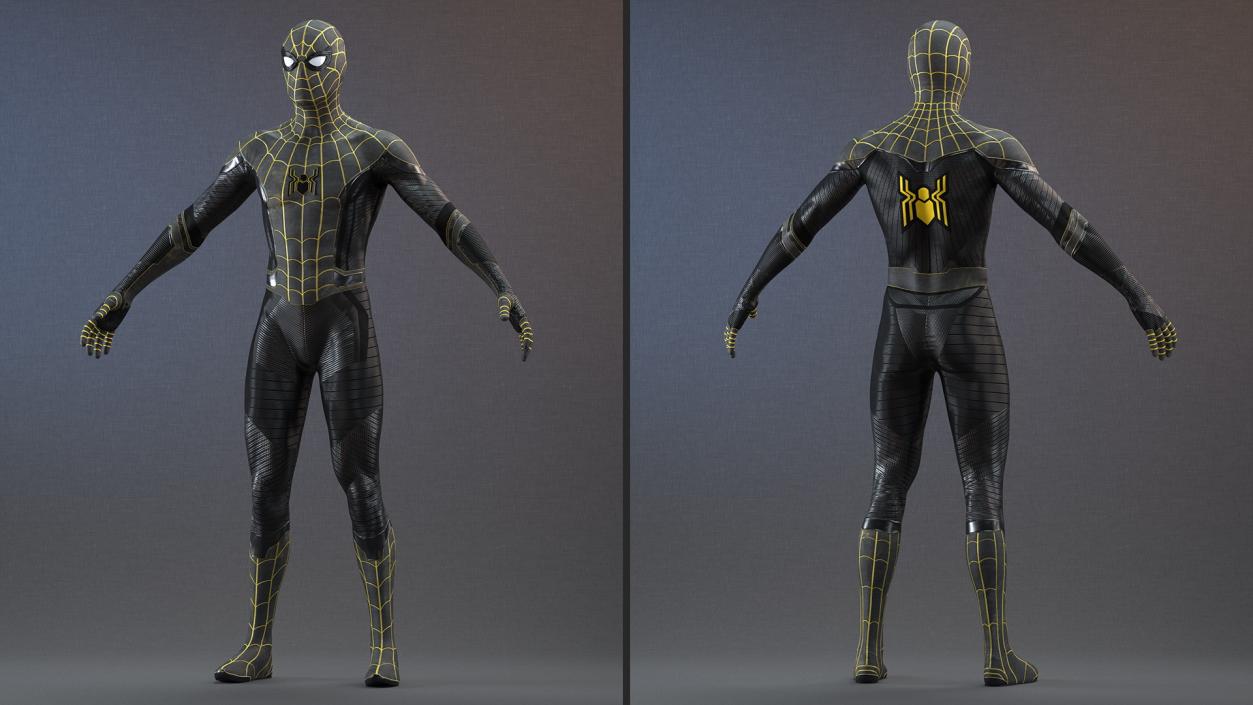 Spiderman Black Suit Rigged 3D