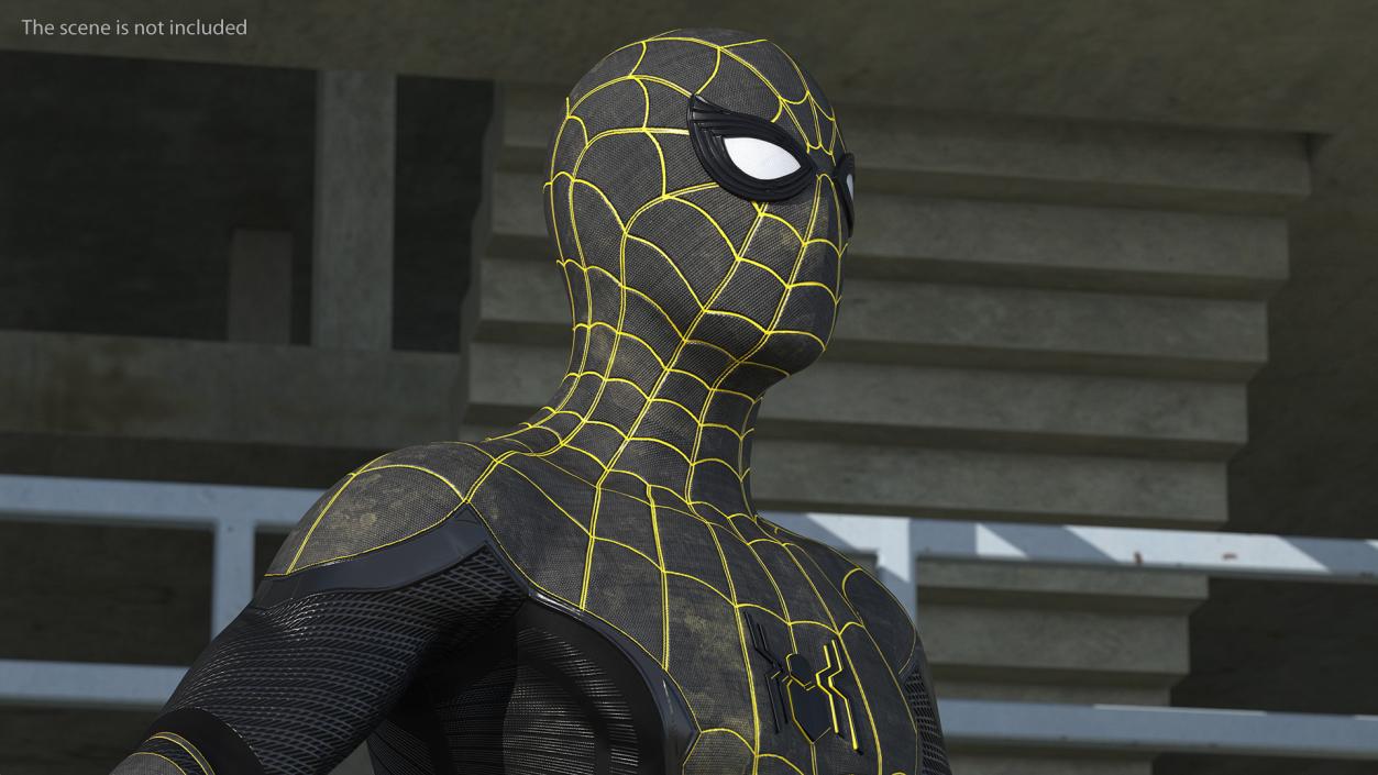 3D Spiderman Black Suit Rigged for Cinema 4D