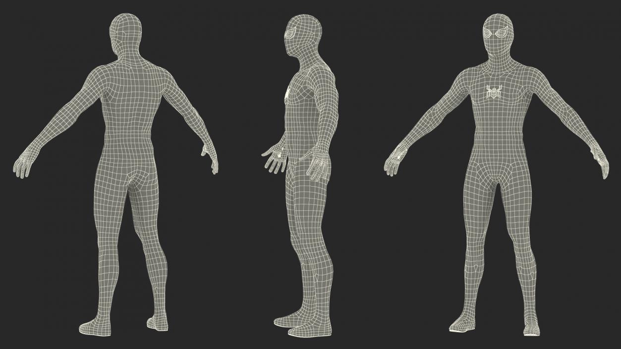 3D Spiderman Black Suit Rigged for Maya