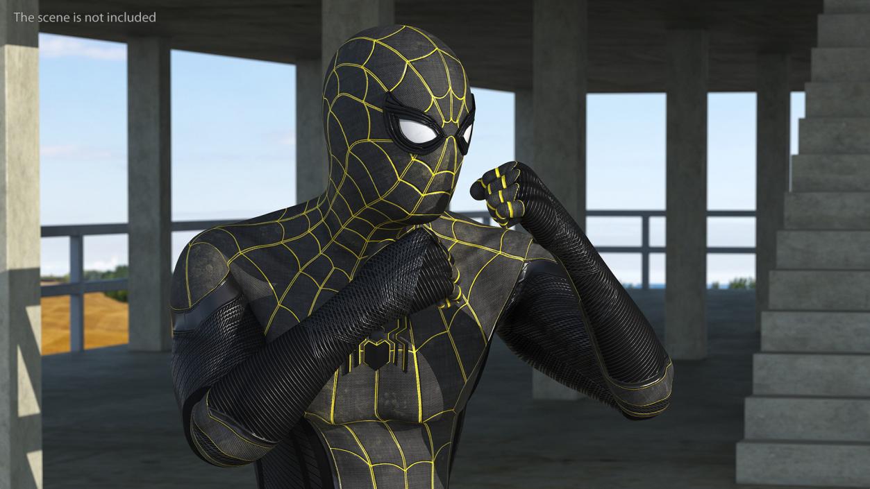 3D Spiderman Black Suit Rigged for Maya