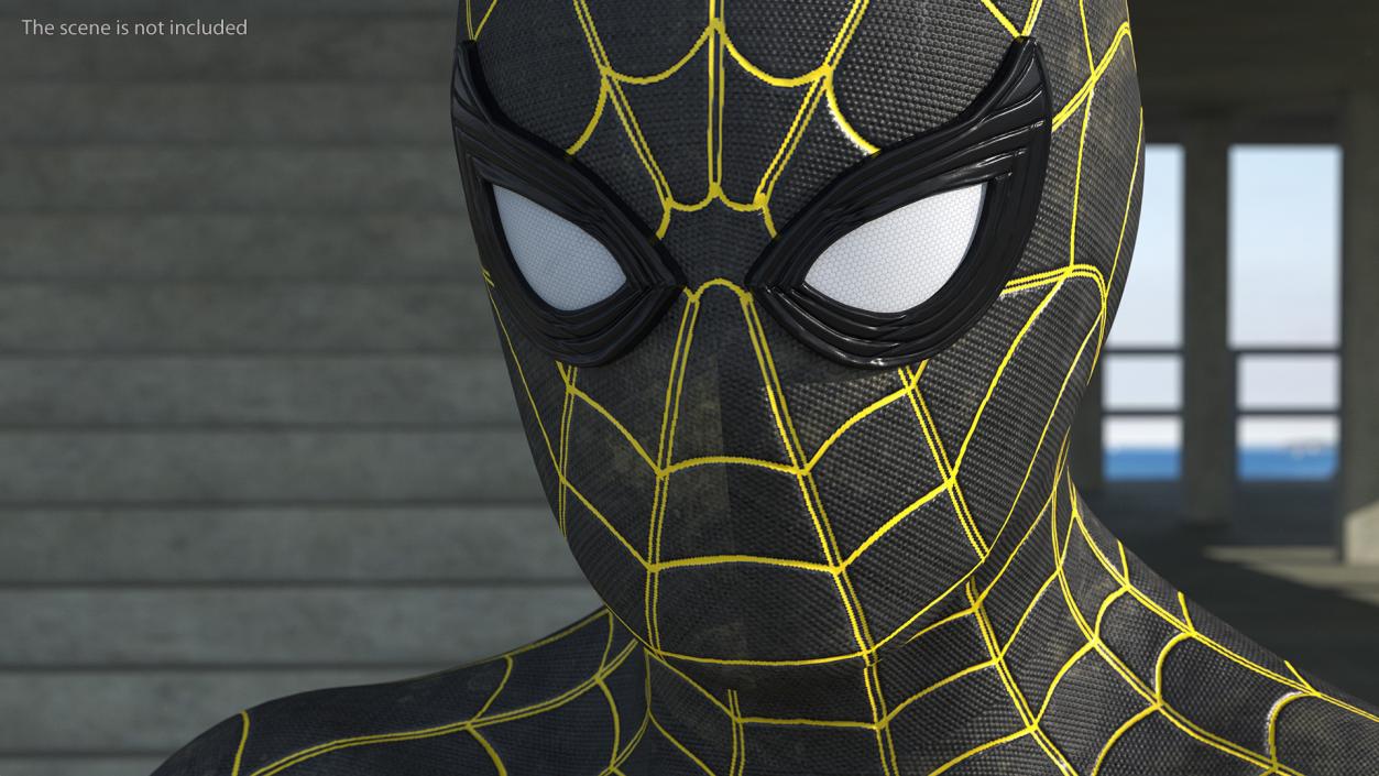 3D Spiderman Black Suit Rigged for Cinema 4D