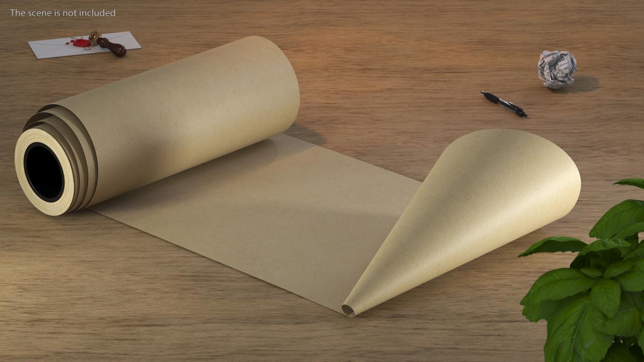 3D Roll of Kraft Paper Unfolded model