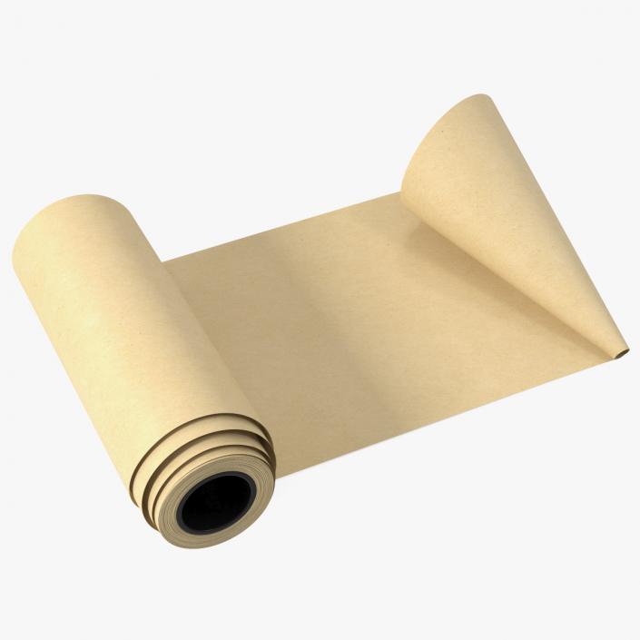 3D Roll of Kraft Paper Unfolded model