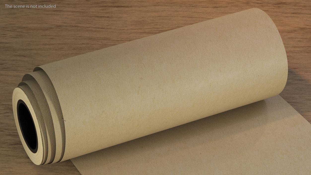 3D Roll of Kraft Paper Unfolded model