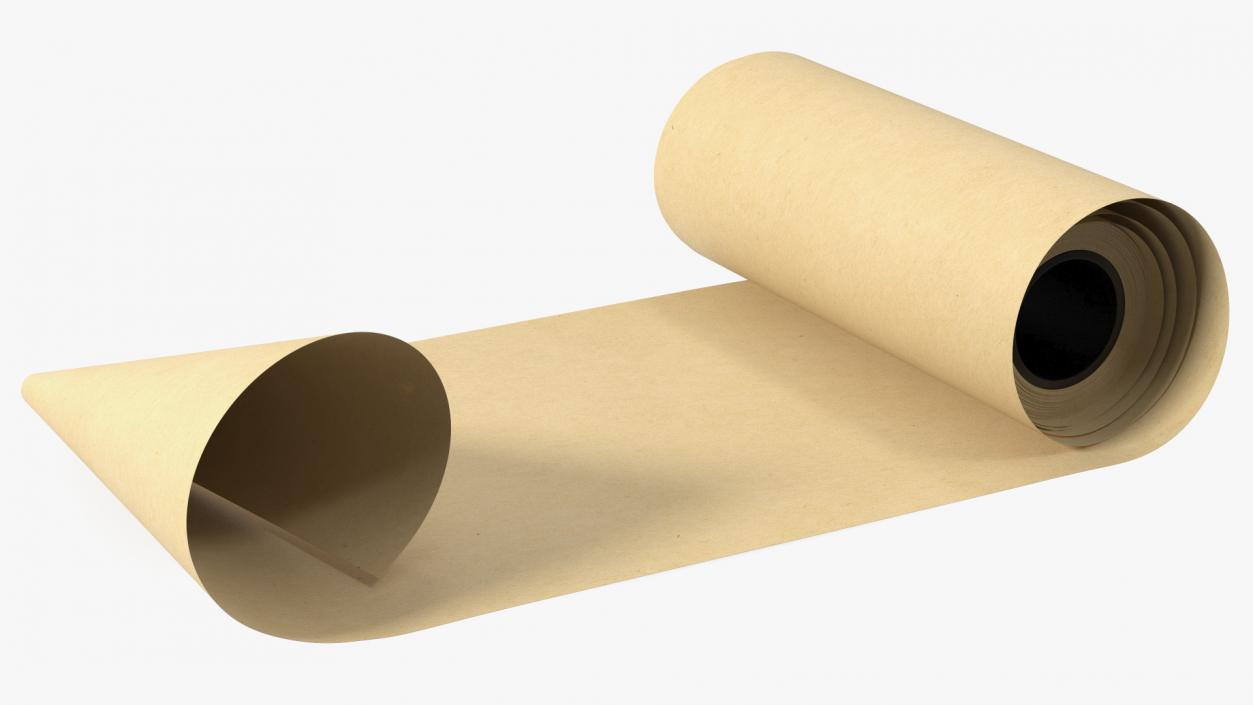 3D Roll of Kraft Paper Unfolded model