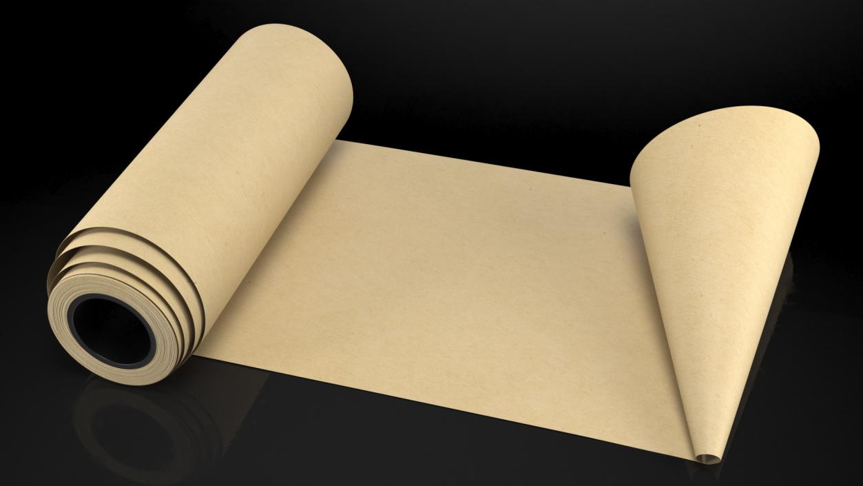 3D Roll of Kraft Paper Unfolded model