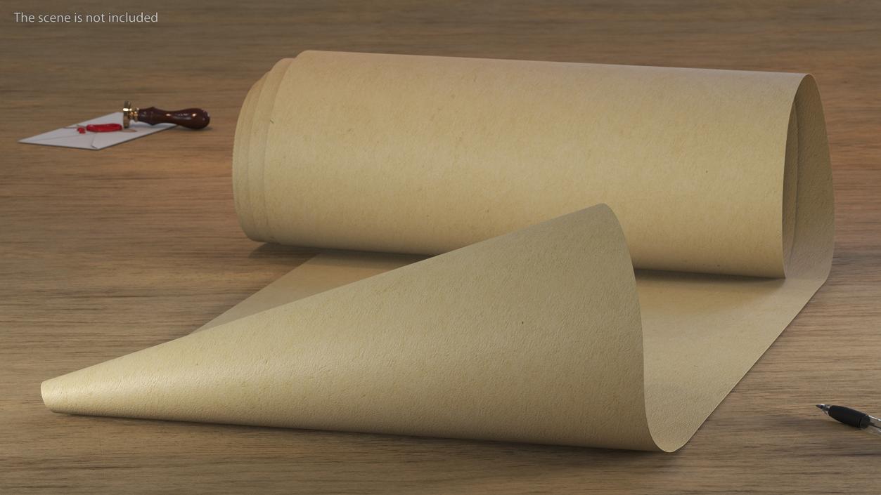 3D Roll of Kraft Paper Unfolded model