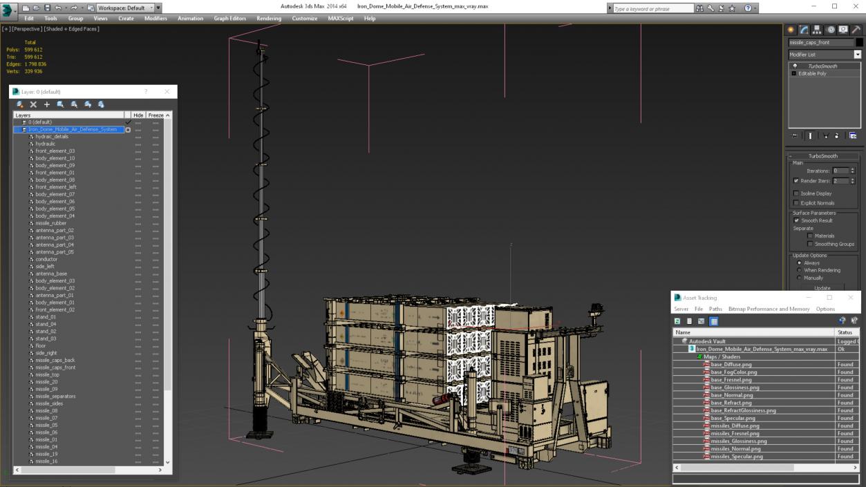 3D model Iron Dome Mobile Air Defense System