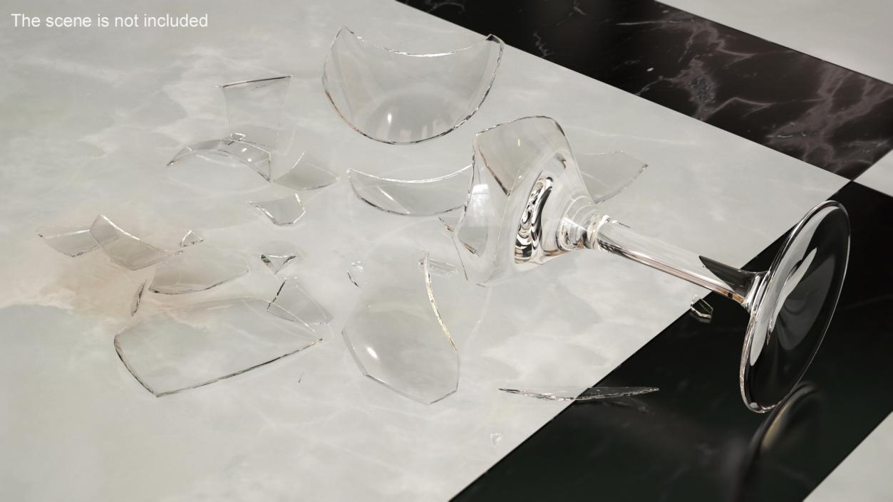 Broken Wine Glass 3D