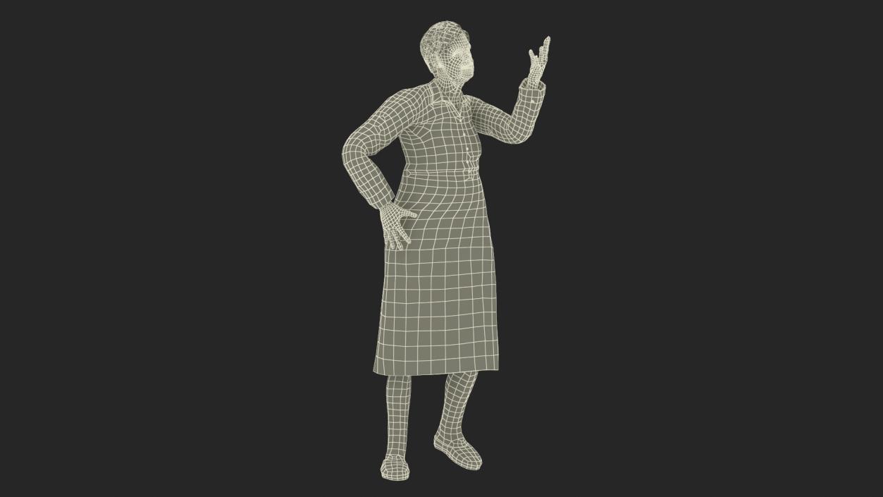 3D Older Woman Rigged model