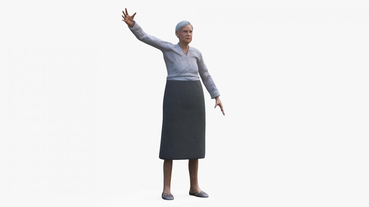 3D Older Woman Rigged model