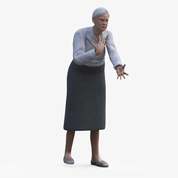 3D Older Woman Rigged model