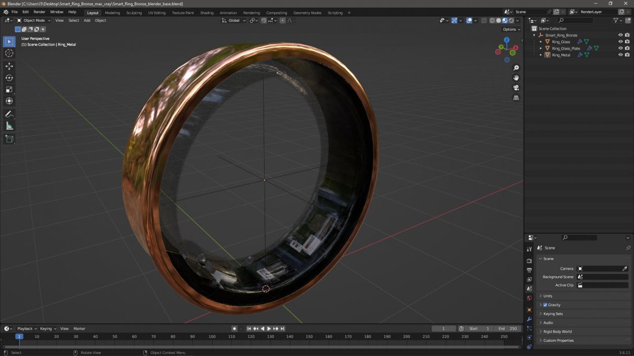 Smart Ring Bronze 3D