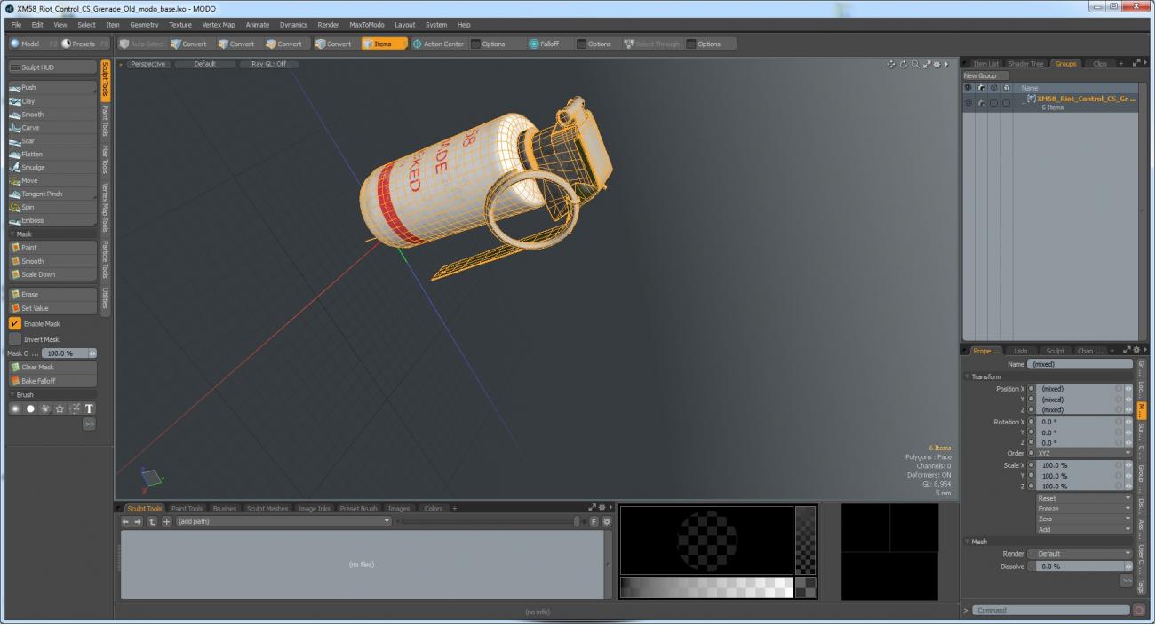 XM58 Riot Control CS Grenade Old 3D