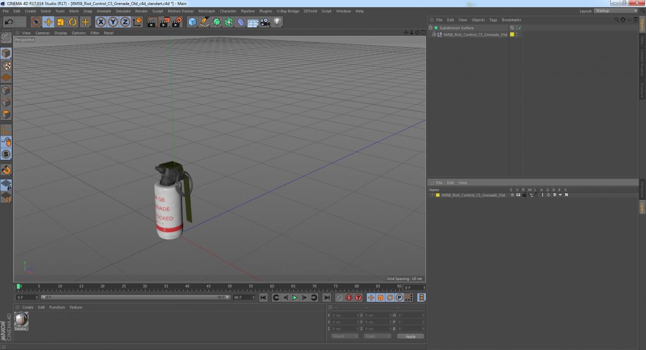 XM58 Riot Control CS Grenade Old 3D
