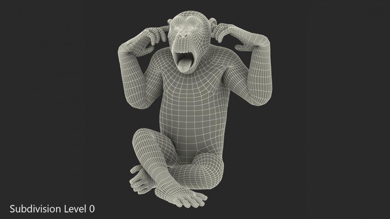 3D Light Chimpanzee Rigged model