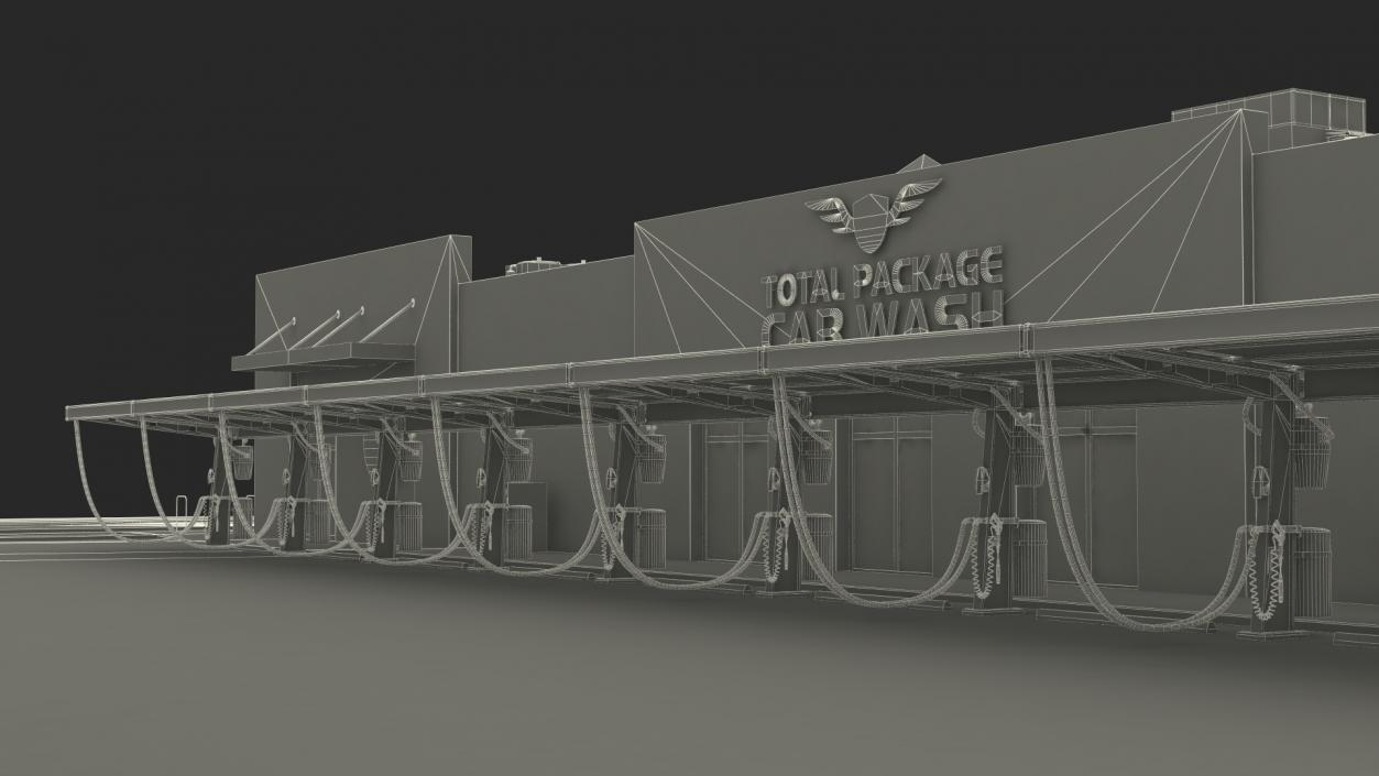 3D Total Package Car Wash Building