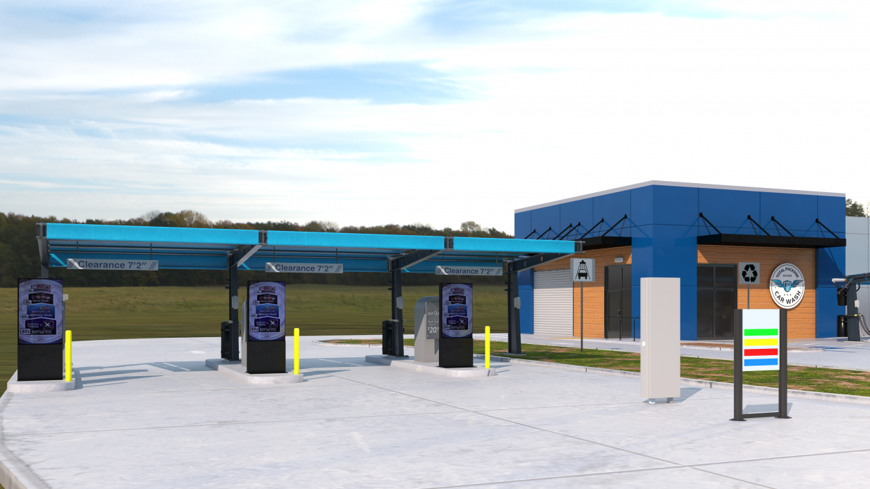 3D Total Package Car Wash Building