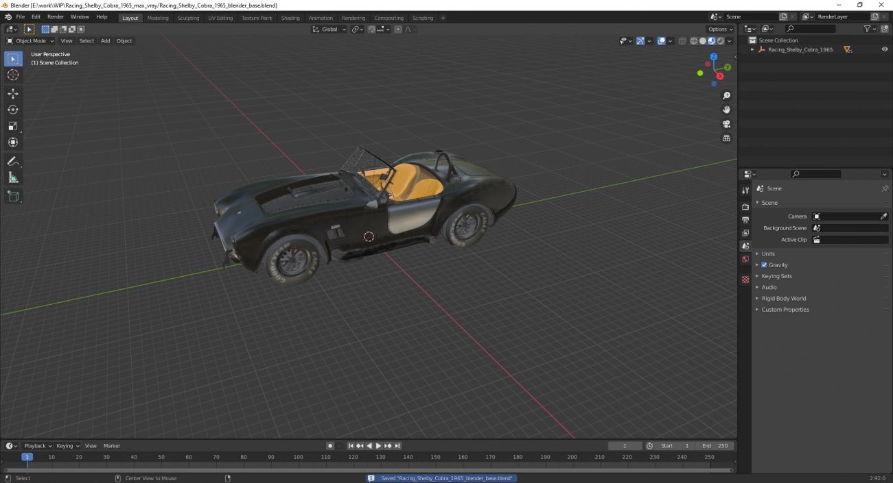 Racing Shelby Cobra 1965 3D model