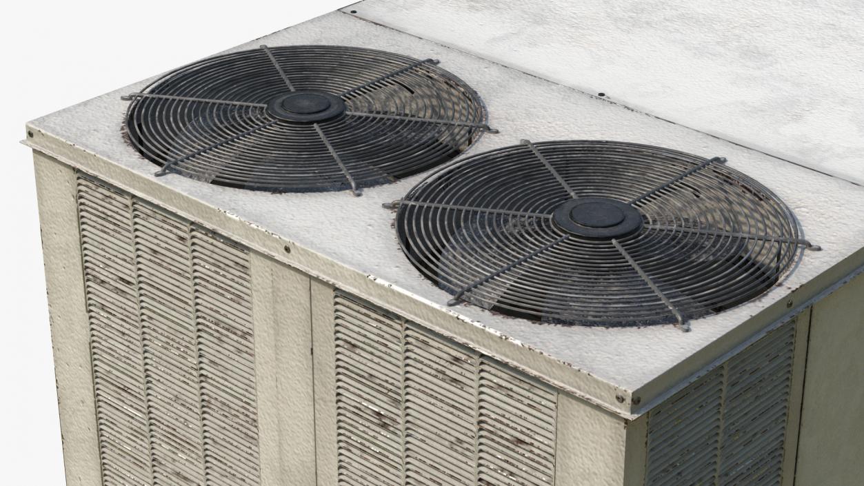 3D model 2 Vents Rooftop Air Conditioning System Ruste