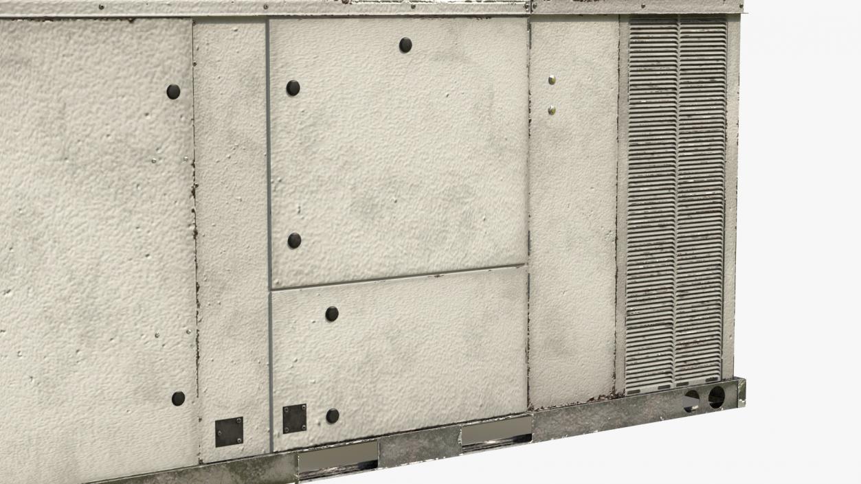 3D model 2 Vents Rooftop Air Conditioning System Ruste