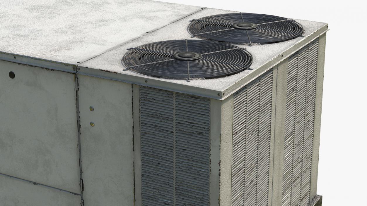 3D model 2 Vents Rooftop Air Conditioning System Ruste