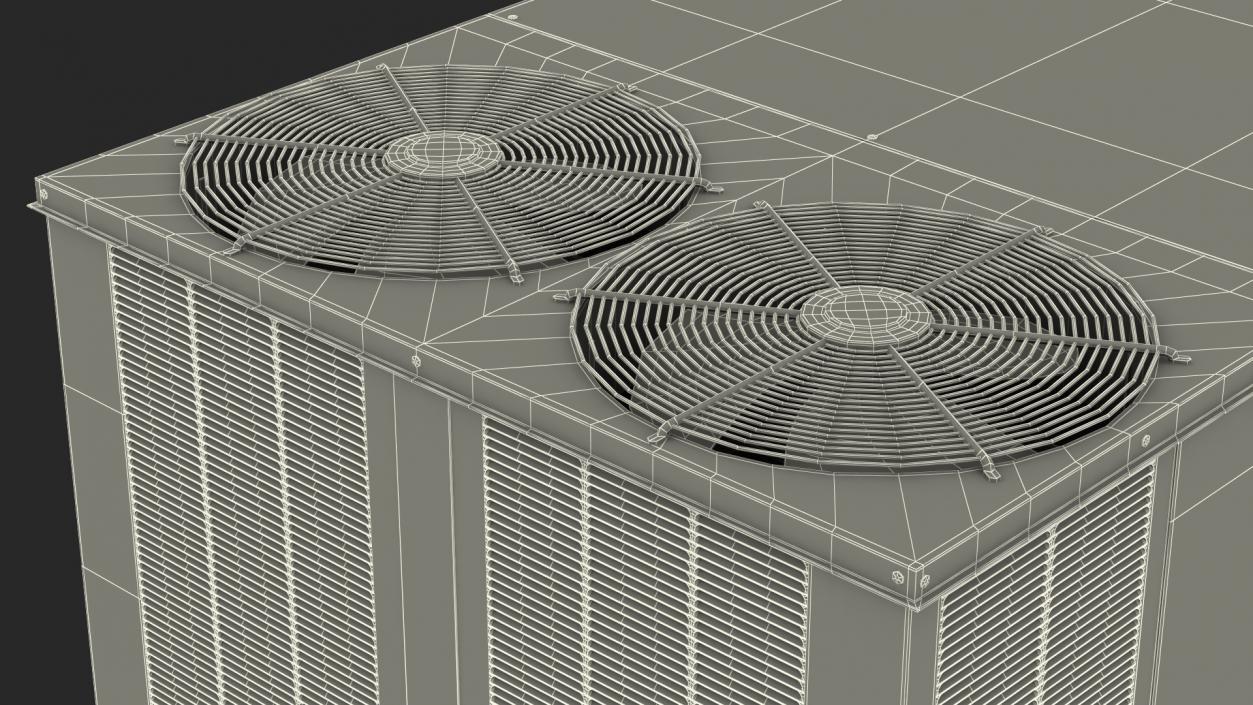 3D model 2 Vents Rooftop Air Conditioning System Ruste