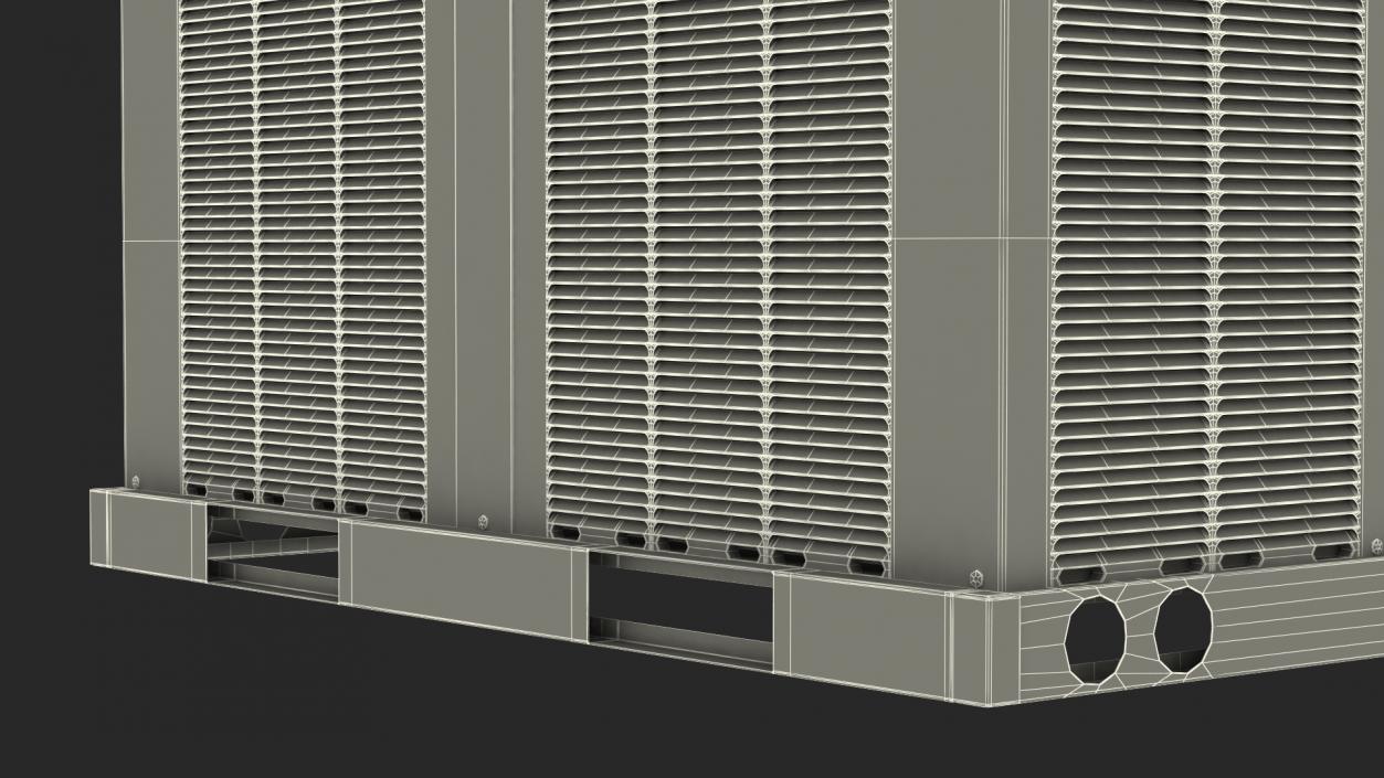 3D model 2 Vents Rooftop Air Conditioning System Ruste