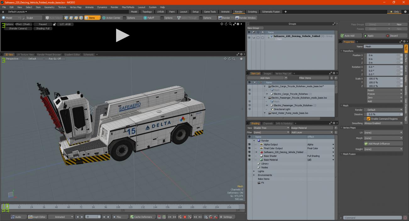 3D model Safeaero 220 Deicing Vehicle Folded