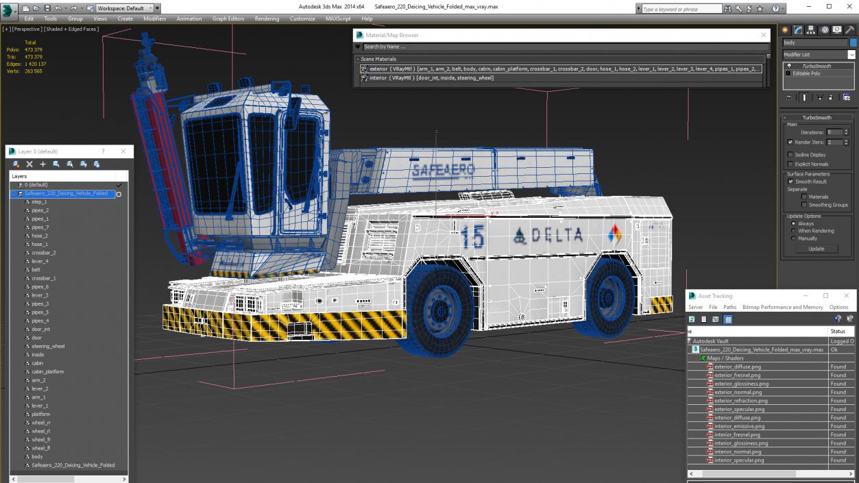 3D model Safeaero 220 Deicing Vehicle Folded