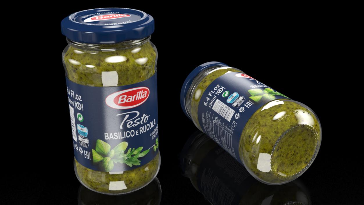 3D model Barilla Pesto Basilico Rucola 190 g