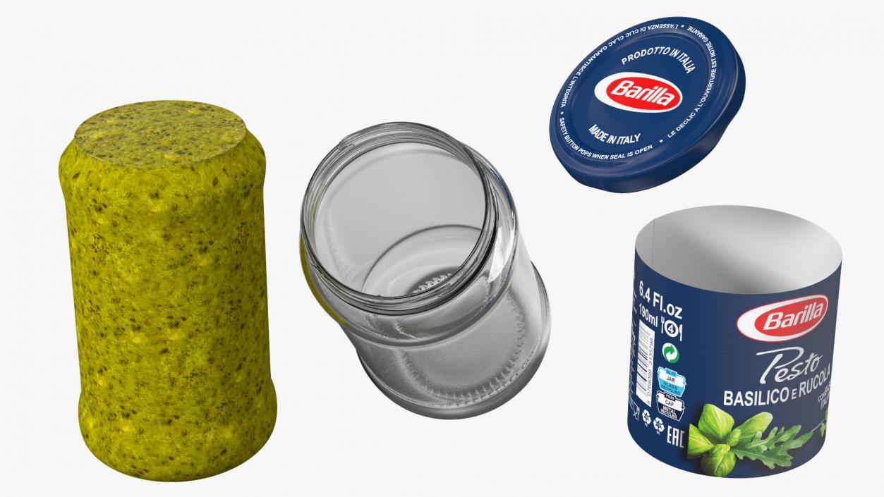 3D model Barilla Pesto Basilico Rucola 190 g