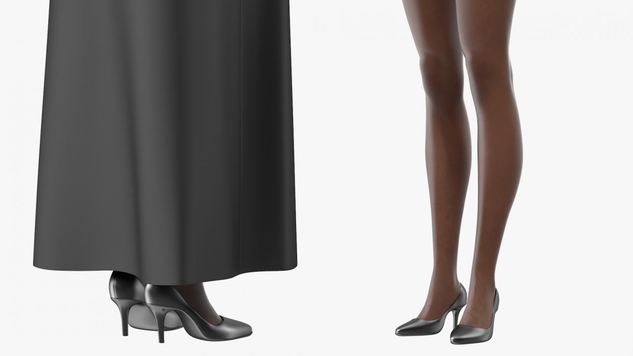 3D model Dark Skin Judge Woman Standing Pose