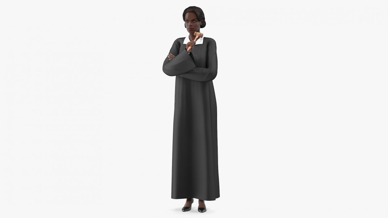 3D model Dark Skin Judge Woman Standing Pose