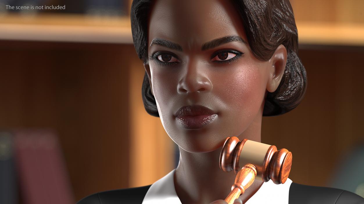 3D model Dark Skin Judge Woman Standing Pose