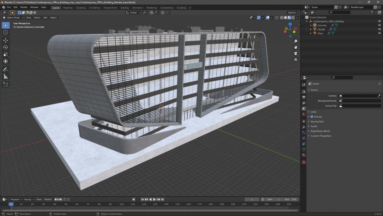 3D Contemporary Office Building model