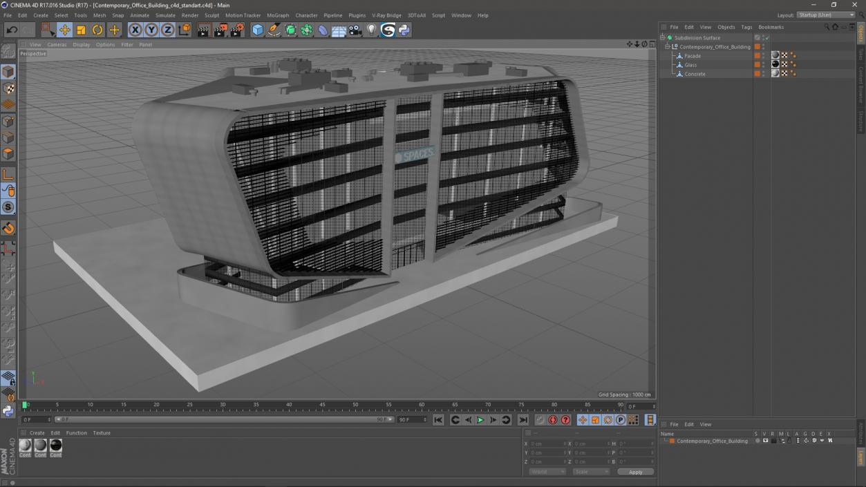 3D Contemporary Office Building model