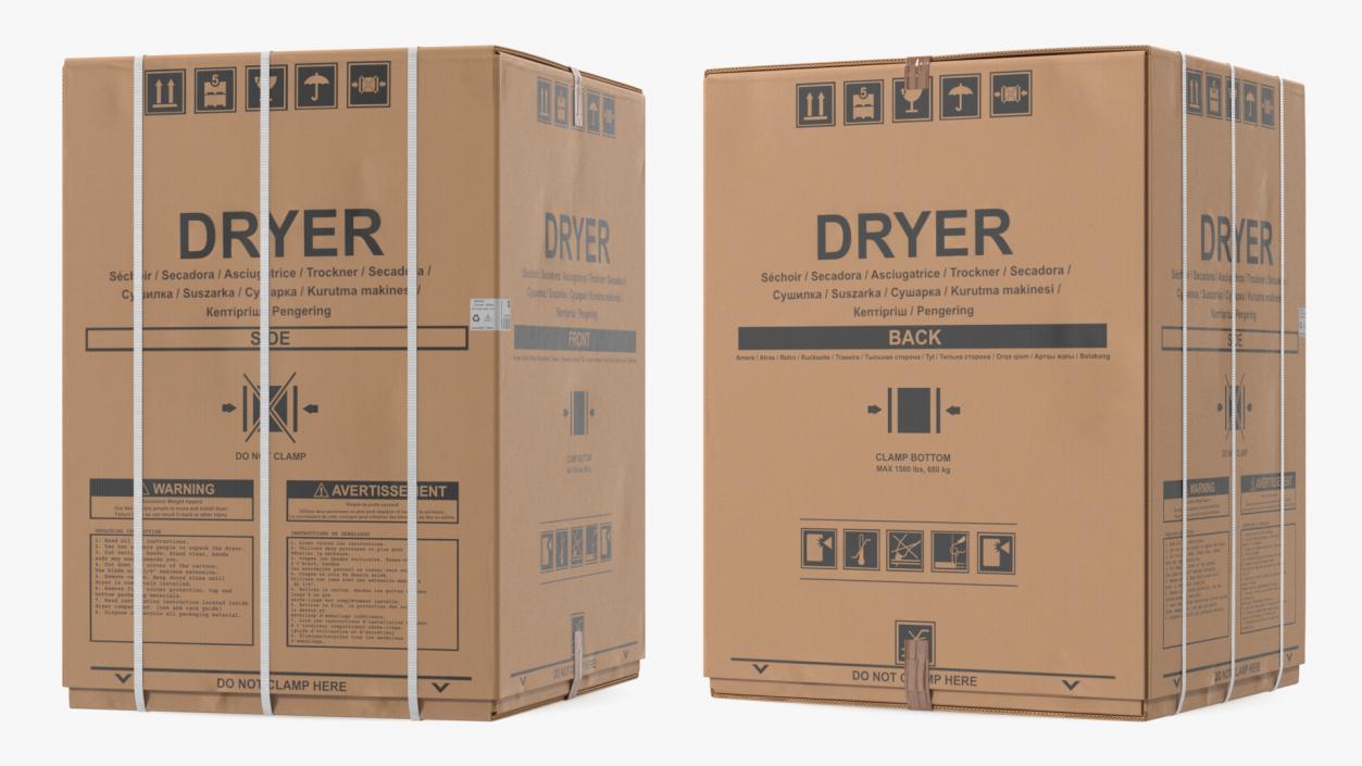 Dryer Cardboard Box 3D model