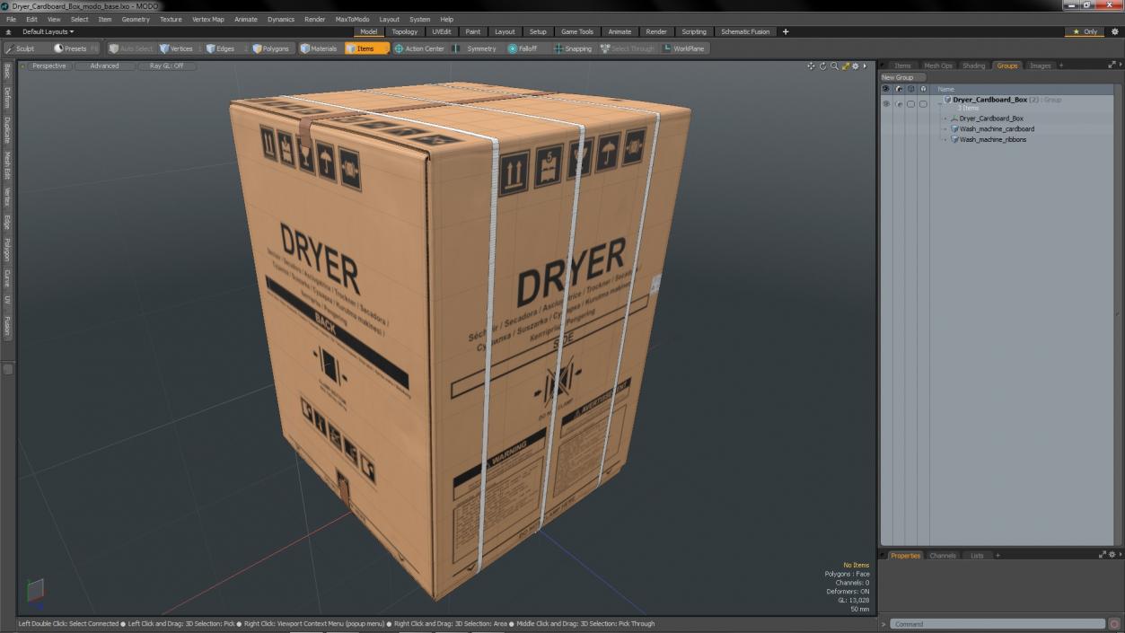 Dryer Cardboard Box 3D model