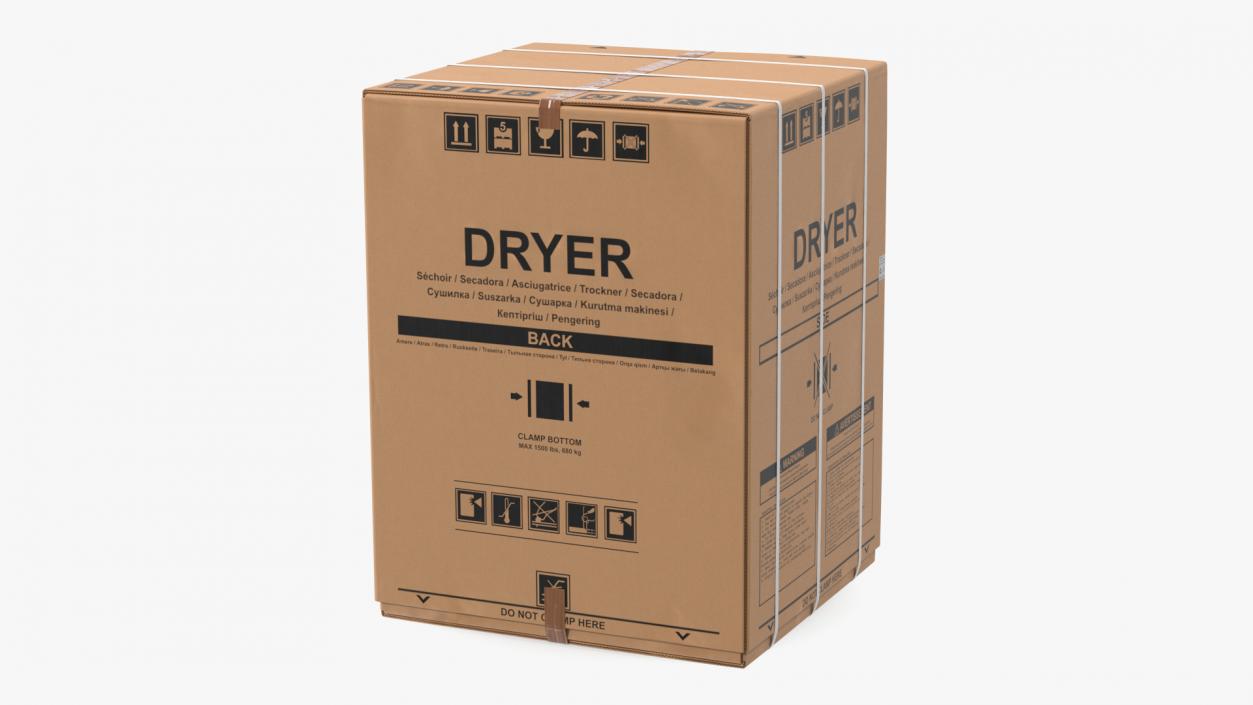 Dryer Cardboard Box 3D model