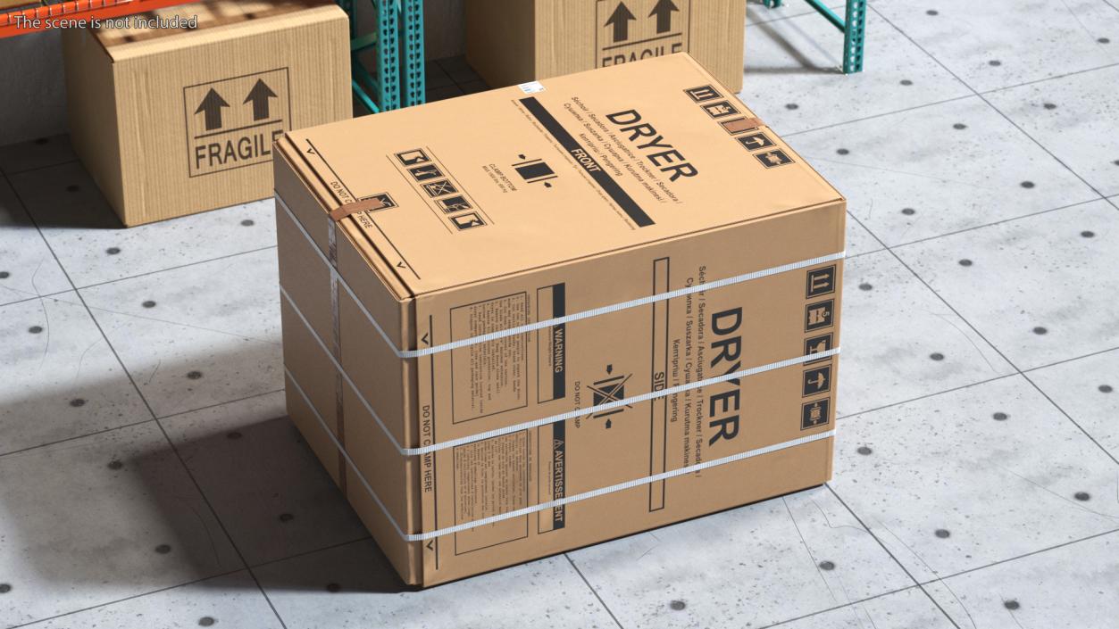 Dryer Cardboard Box 3D model