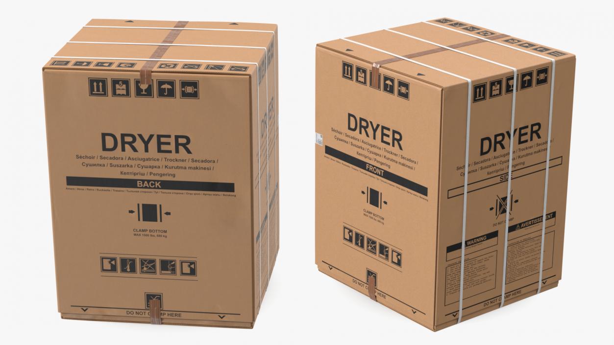 Dryer Cardboard Box 3D model