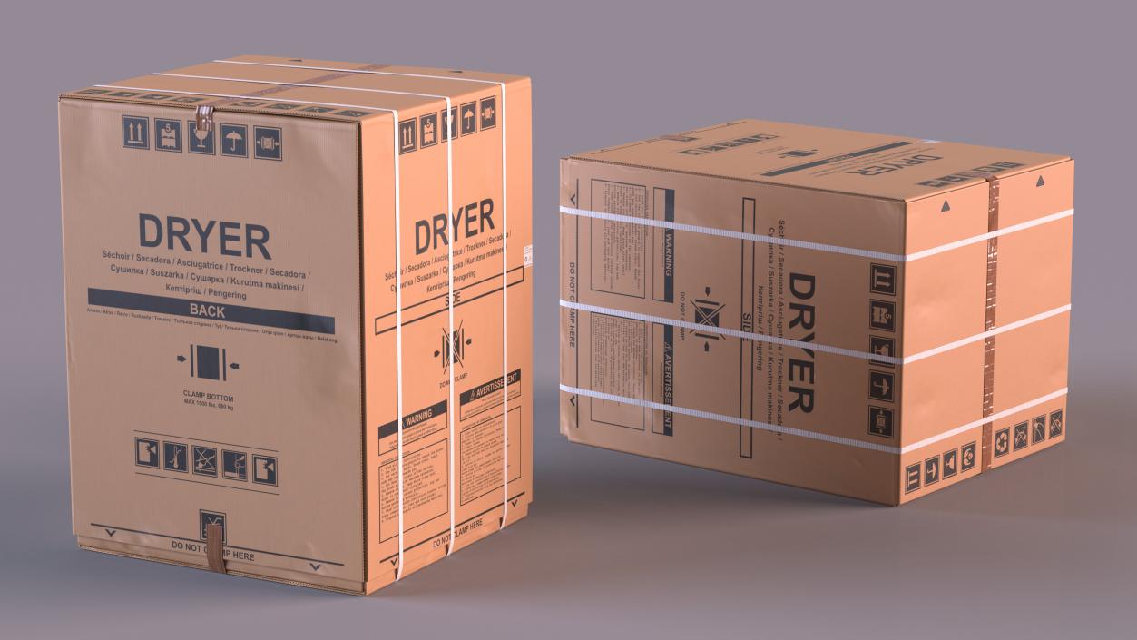 Dryer Cardboard Box 3D model