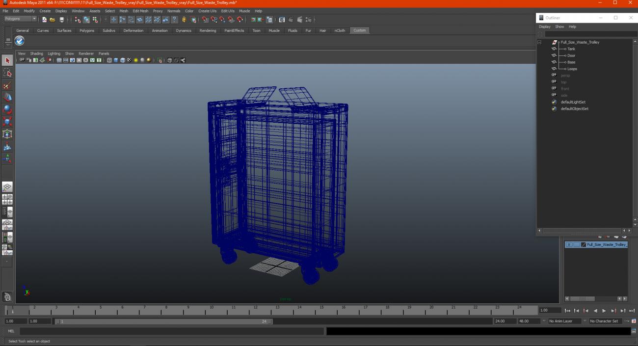 3D Full Size Waste Trolley model