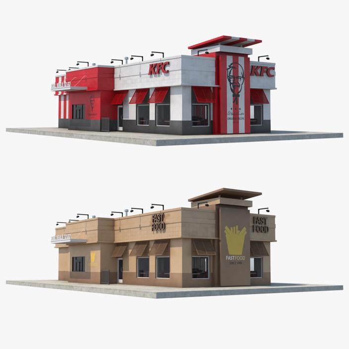 Fast Food Restaurants Collection 3D