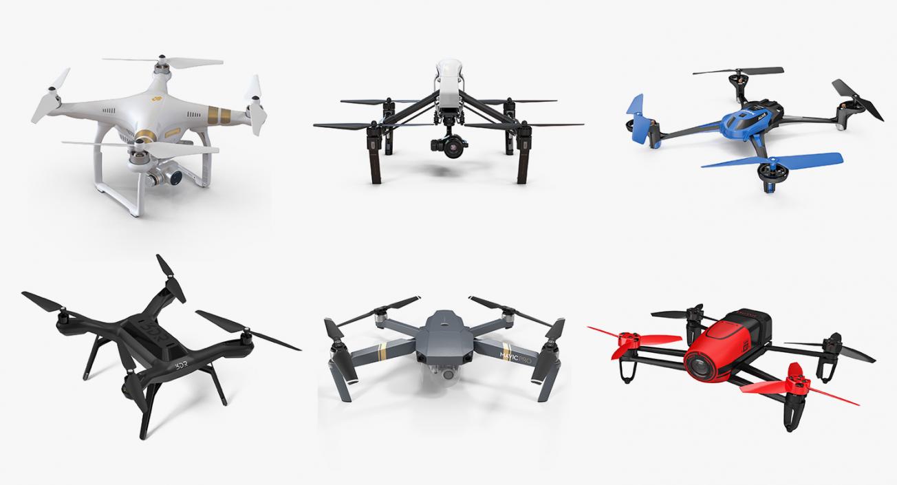 3D Quadcopter Drones Collection model