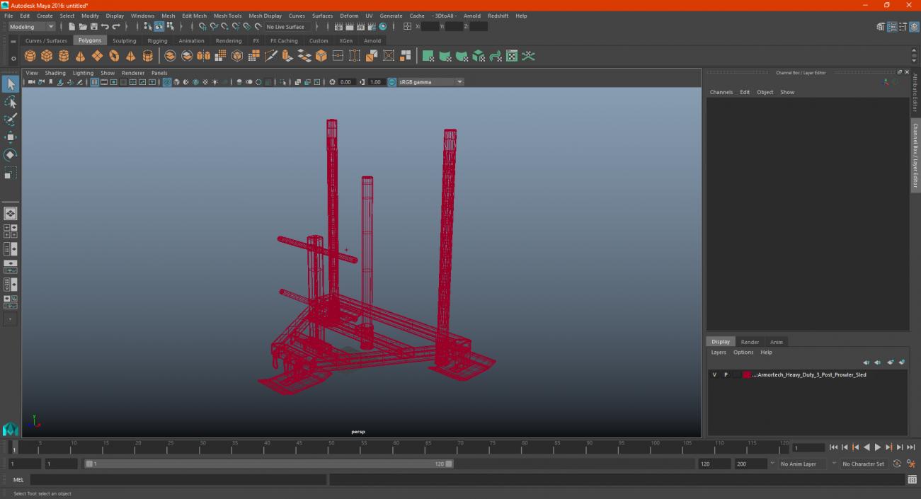 3D model Armortech Heavy Duty 3 Post Prowler Sled