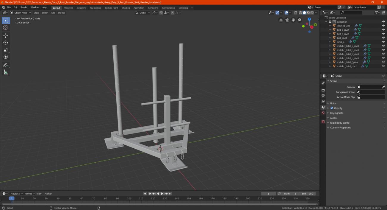 3D model Armortech Heavy Duty 3 Post Prowler Sled