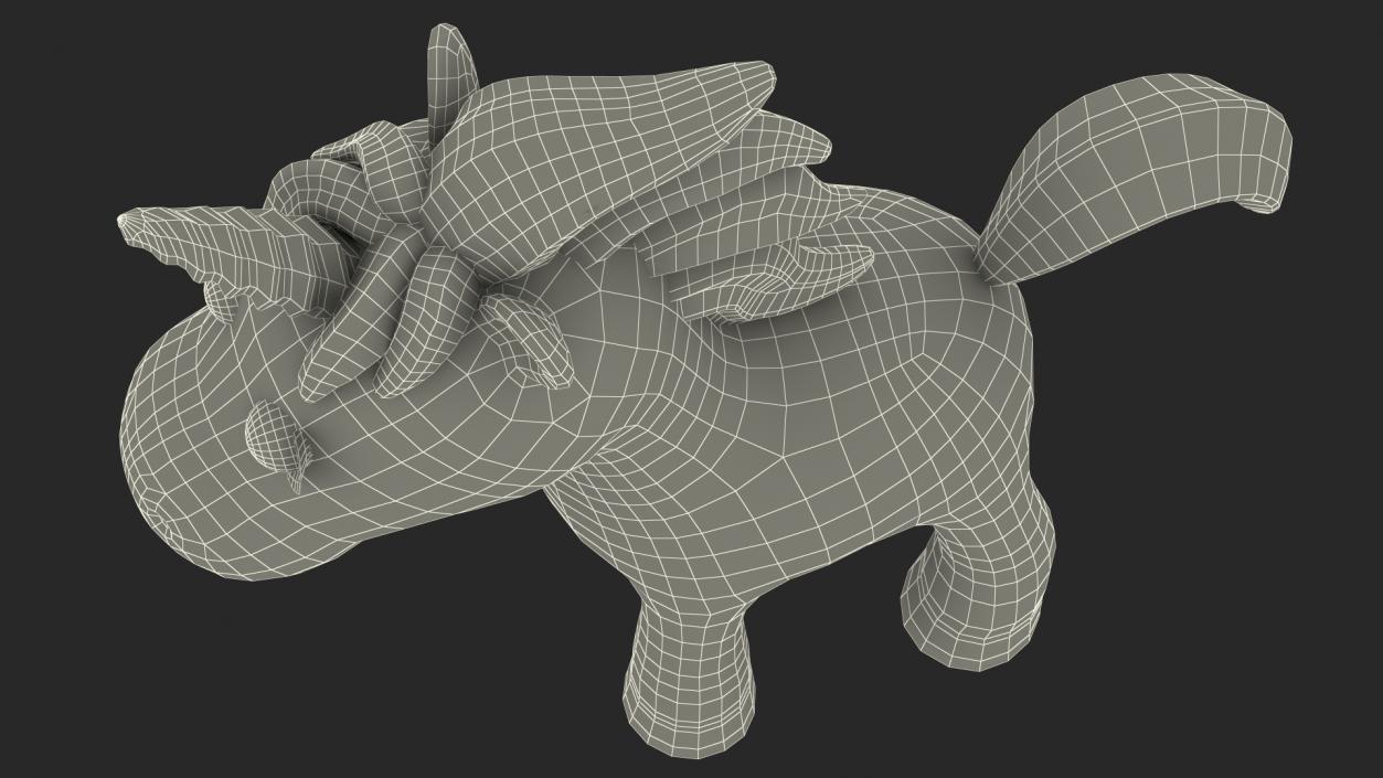 Blue Cartoon Unicorn Rigged 3D