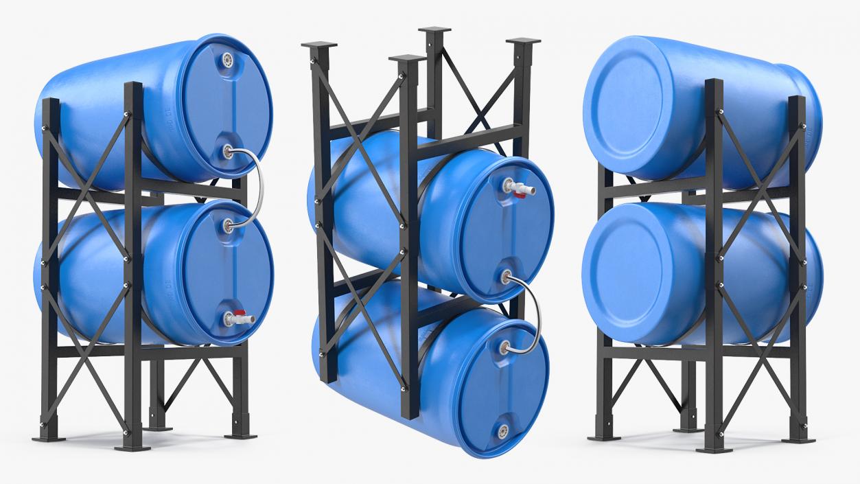 3D Round Plastic Double Barrel Water Storage